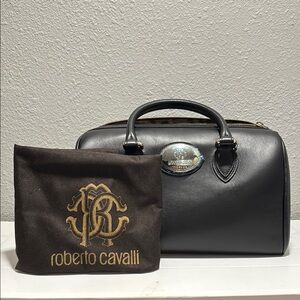Roberto Cavalli Boston Bag Black/Gold NEW
